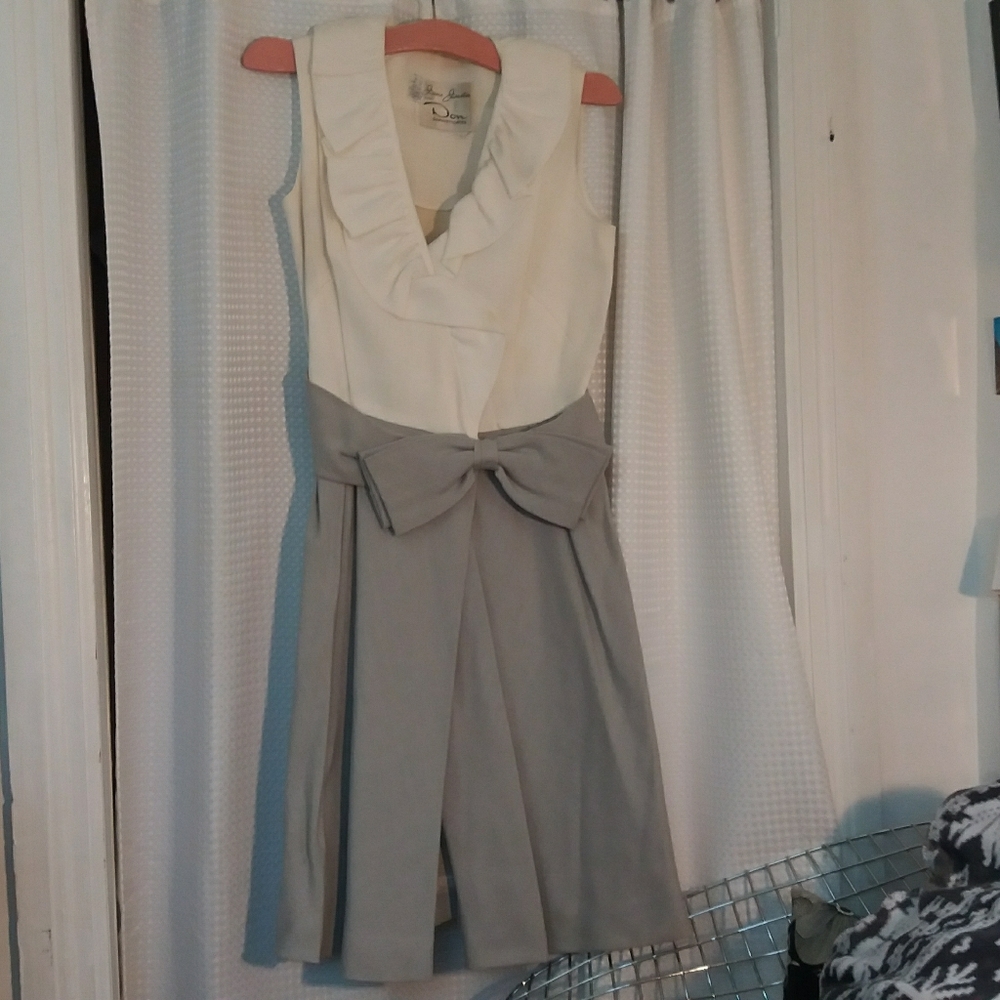 50s/60s Burlap Bow Wrap Dress